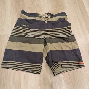 Patagonia Men Swim Shorts Brown With Stripes Size 3